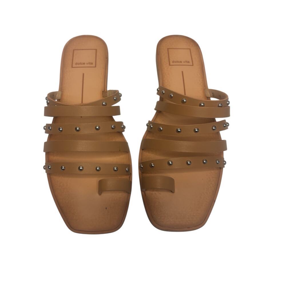 Dolce Vita “Stella” Sandals — Tan w/ Silver Studs, Size 7.5,‎ NIB